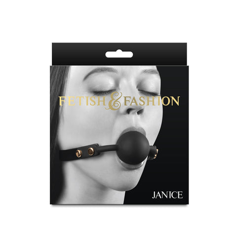 Fetish & Fashion - Janice - Silicone Ball Gag Adjustable Black Gags
