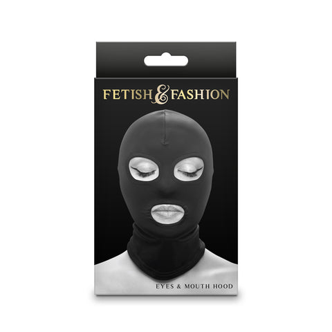 Fetish and Fashion Eyes and Mouth Hood Erotic Clothing Black Black > Bondage Gear > Bondage Hoods