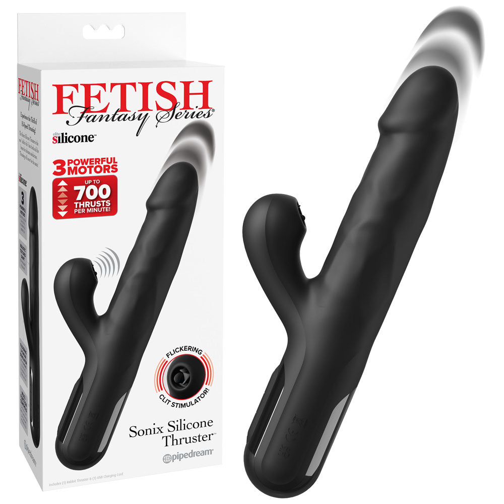 Ffs Sonix Silicone Thruster 22 Cm Usb Thrusting Vibrator with Flicking Clit Stimulator > Vibrators > Ladies > Rabbit Main image