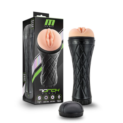 M for Men Torch Vanilla Pussy Masturbator Male Pleasure Toy Black|Beige Strokers - Manual