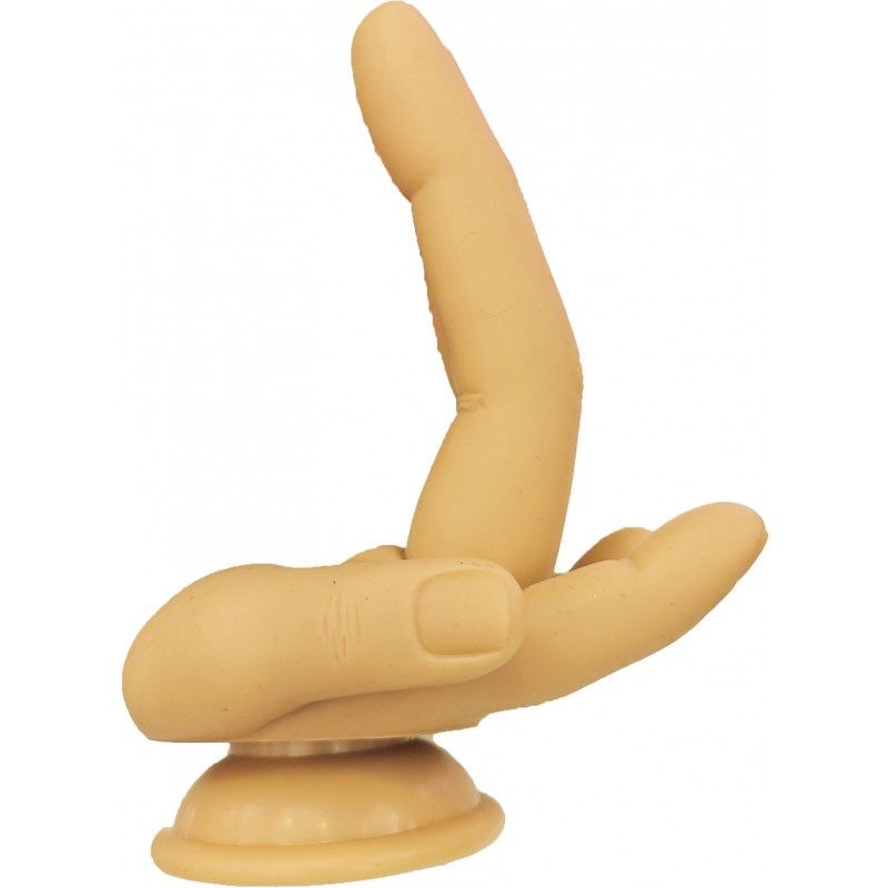 Finger Fest Dildo Double Up 4.75 Inch Flesh – Silicone Suction Cup Dildo > Dildos > Other Dildos Main image