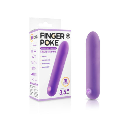 Finger Poke 3.5 Inch Vibrating Bullet Purple Finger Stimulator