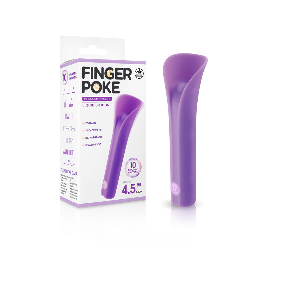 Finger Poke 4.5 Inch Vibrating Stimulator in Purple > Vibrators > Finger Vibrators Main image