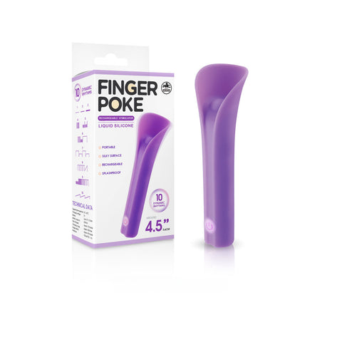 Finger Poke 4.5 Inch Vibrating Stimulator in Purple Finger Stimulator
