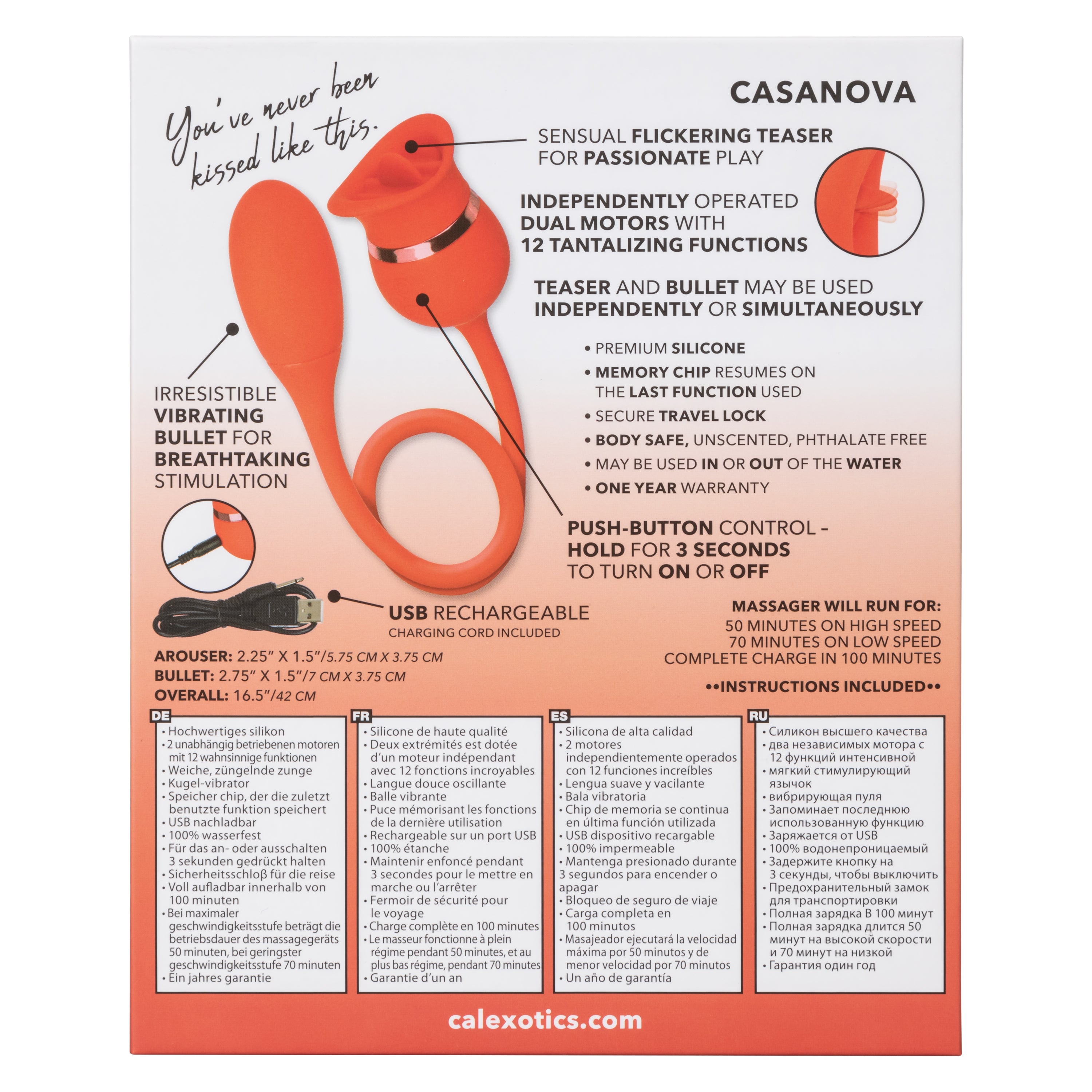 Casanova French Kiss – Dual Motor Vibrating Bullet Teaser Vibrator > Vibrators > Finger Vibrators