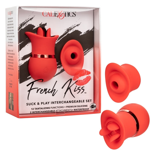 French Kiss Suck & Play Interchangeable Set – 12 Function Vibration and Suction Toy > Vibrators > Ladies > Clitoral Vibrators and Stimulators