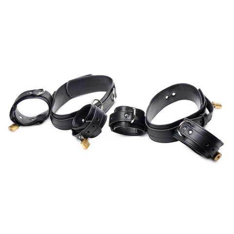 Frog Tie Restraint Set in Black for Enhanced Bondage Play Blindfold