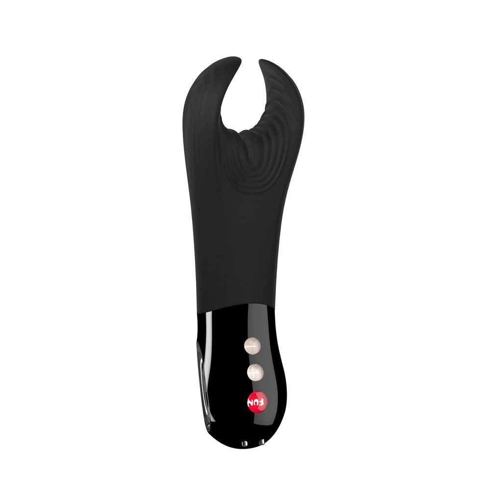 Fun Factory MANTA - 18 cm USB Rechargeable Mens & Couples Vibrator in Black Black Couples Toys