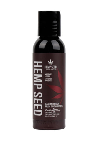 Hemp Seed Massage Lotion Kashmir Musk Scented 59 ml Bottle White Massage Oil