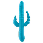 Adam & Eve Thrusting Triple Joy (Teal) – USB Rechargeable Rabbit Vibrator 25.4 cm > Vibrators > Ladies > Rabbit Multi