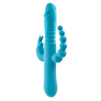 Adam & Eve Thrusting Triple Joy (Teal) – USB Rechargeable Rabbit Vibrator 25.4 cm > Vibrators > Ladies > Rabbit Multi