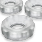 Super Hunkyjunk Three Piece Cockrings Clear Ice > Cock Ring > Sets