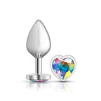 Cheeky Charms Heart Jewel Butt Plug Silver / Clear Jewel