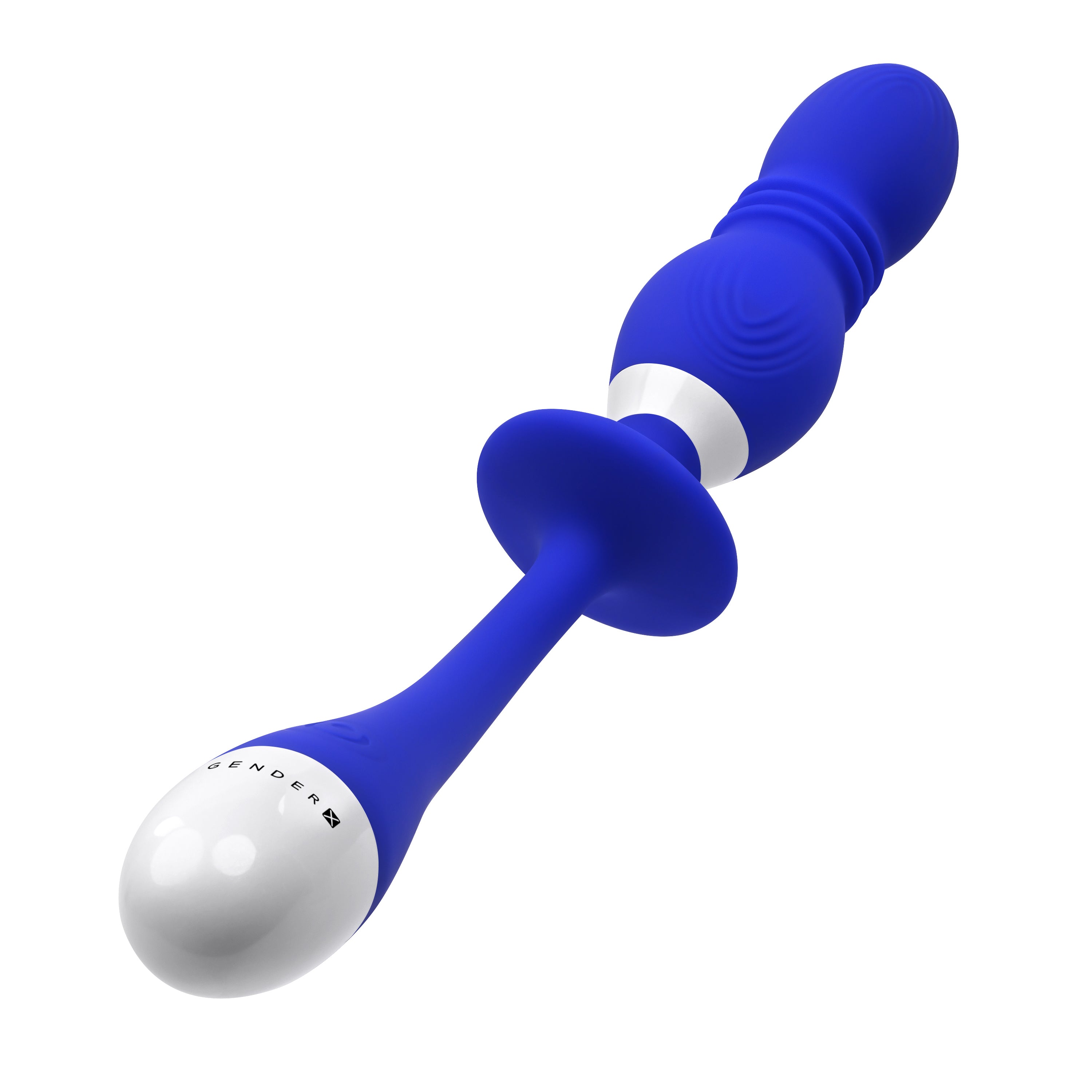 Gender X PLAY BALL - Double Orb Thrusting Vibrator 25 cm Blue > Anal Range > Vibrating Butt Plugs