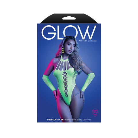 Glow Pressure Point Teddy (Neon Green) – Glow in the Dark Lingerie > Clothes > Bodies and Playsuits