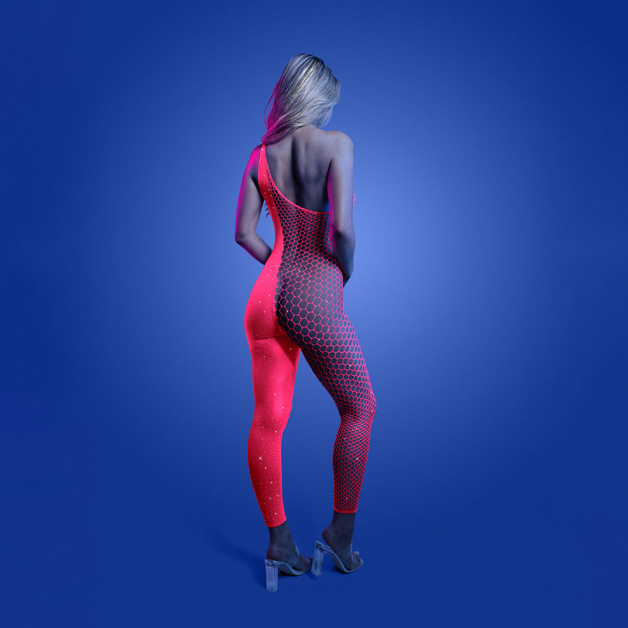 Glow Hyperdrive Bodystocking (Neon Pink) – UV Reactive Bodystocking One Size > Clothes > Bodies and Playsuits