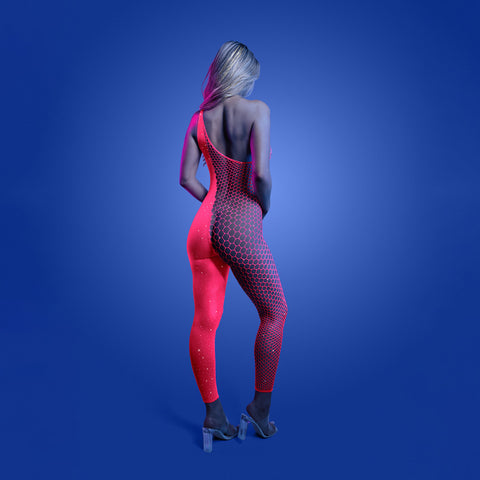 Glow Hyperdrive Bodystocking (Neon Pink) – UV Reactive Bodystocking One Size > Clothes > Bodies and Playsuits