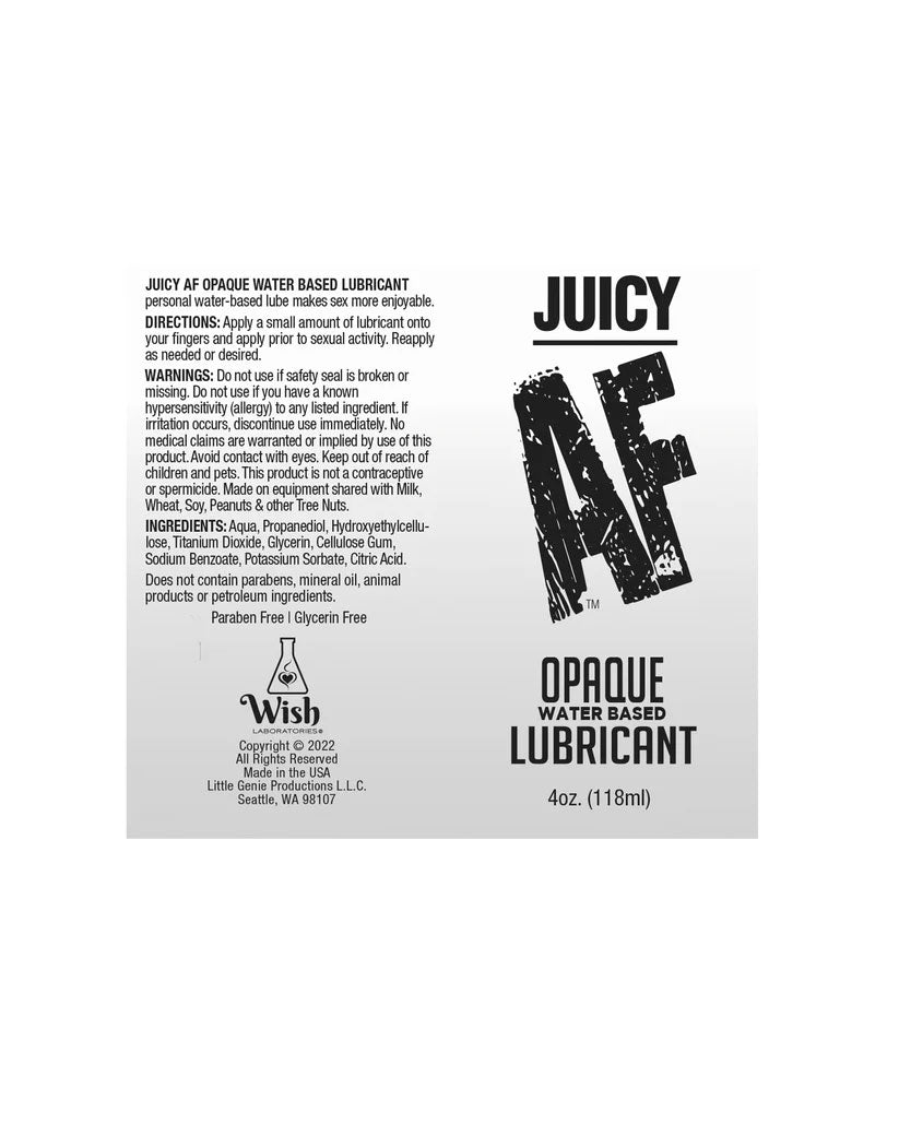 Juicy AF Waterbased Opaque Lube 118 ml - Realistic Cum Formula Water Based Lube