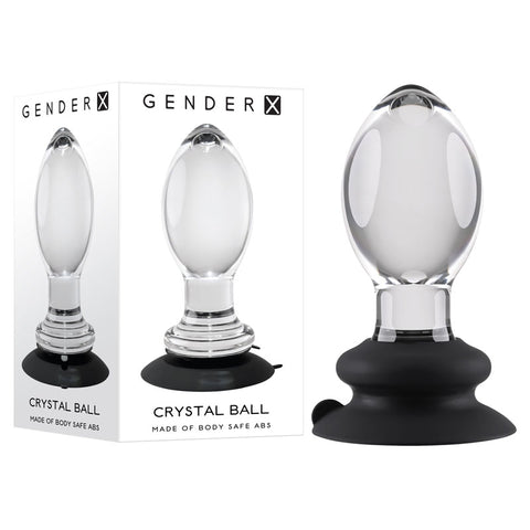 Gender X Crystal Ball - Glass Butt Plug with Suction Base 10.1cm Clear > Glass > Toys