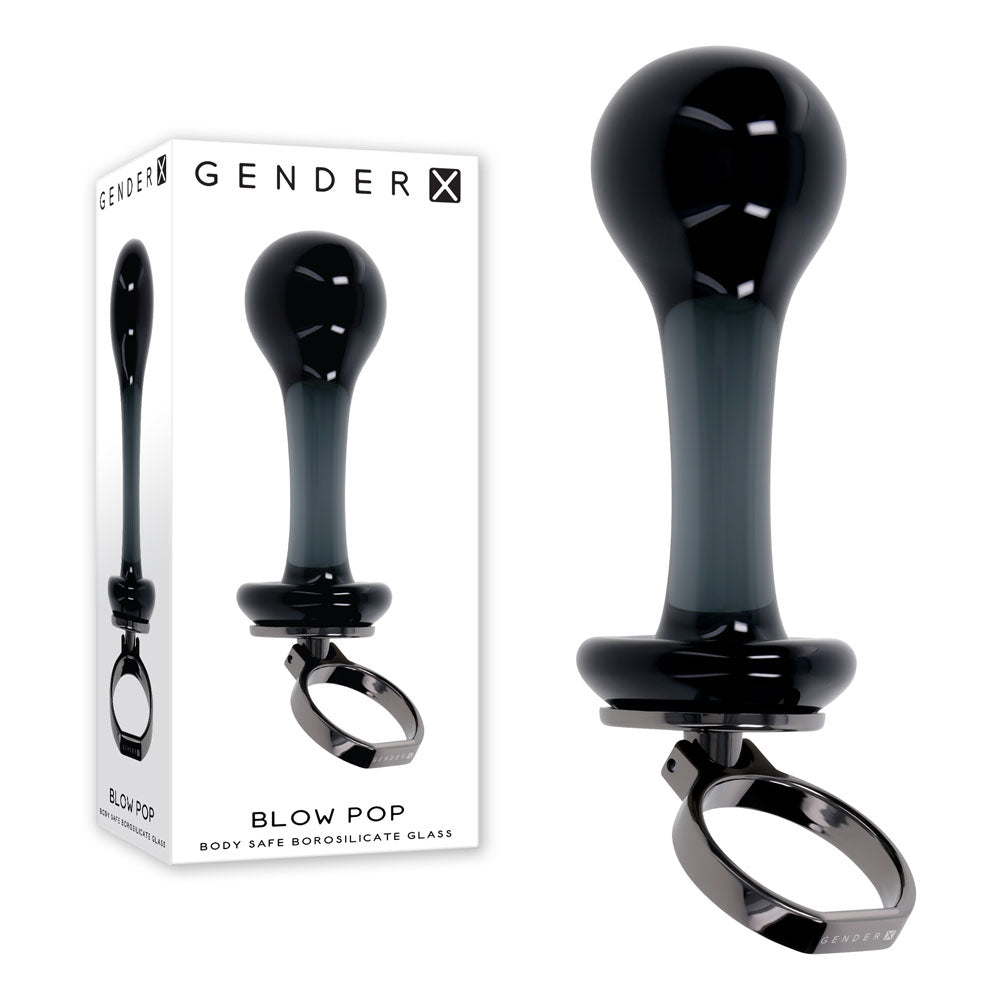 Gender X Blow Pop (Black) – Glass Butt Plug Black > Glass > Toys