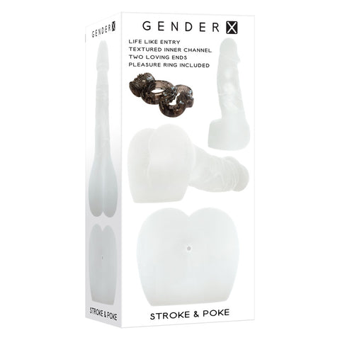 Gender X Stroke and Poke 8 Inch Stroker Dong Clear Strokers - Vibrating