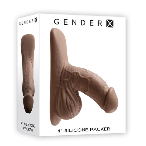 Gender X 4 Inch Silicone Packer - Dark 4 Inch Size Brown Packers