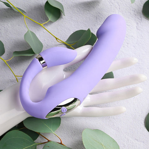 Gender X ORGASMIC ORCHID Lilac 19 cm USB Rechargeable Strap-On > Realistic Dildos and Vibes > Strapless Strap Ons