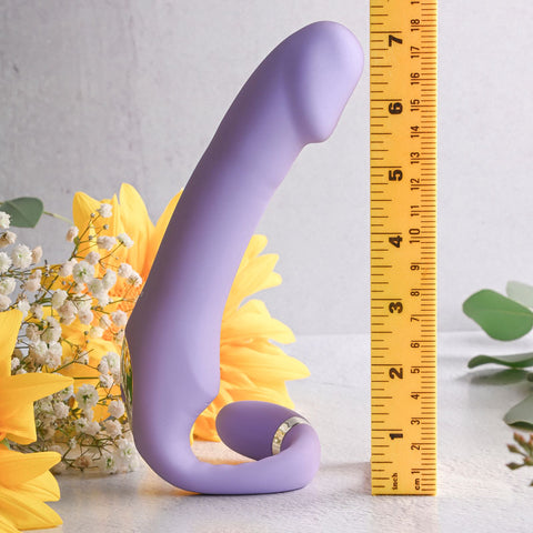 Gender X ORGASMIC ORCHID Lilac 19 cm USB Rechargeable Strap-On > Realistic Dildos and Vibes > Strapless Strap Ons