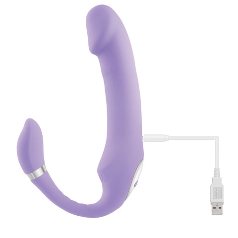 Gender X ORGASMIC ORCHID Lilac 19 cm USB Rechargeable Strap-On > Realistic Dildos and Vibes > Strapless Strap Ons