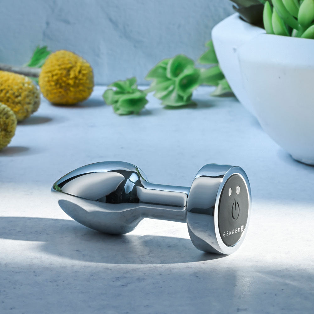 Gender X Rockin Metal Plug Mini – Sleek Tapered Metal Plug, Compact Size > Anal Range > Vibrating Butt Plugs