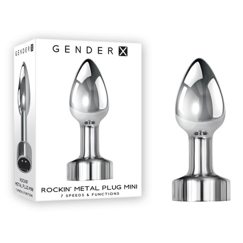 Gender X Rockin Metal Plug Mini - Sleek and Stylish Adult Sex Toy for Intimate Pleasure Chrome Butt Plugs - Vibrating