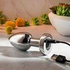 Gender X Rockin Metal Plug XL – USB Rechargeable Vibrating 10.5 cm XL Butt Plug > Anal Range > Oversized Anal Toys
