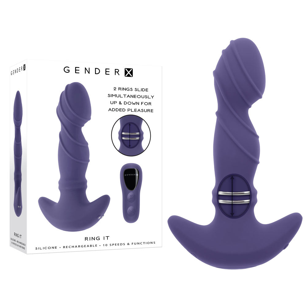 Gender X RING IT Waterproof Vibrator 16.5cm Length Purple > Anal Range > Anal Probes