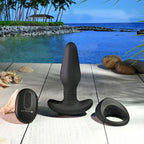 Gender X Teamwork (Black) – Remote-Controlled Vibrating Plug and Ring Set > Anal Range > Vibrating Butt Plugs