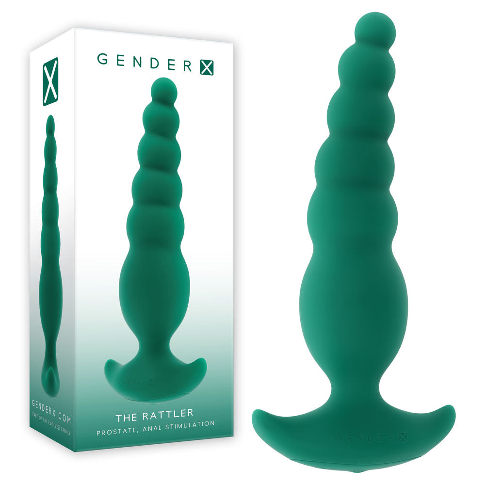 Gender X The Rattler – USB Rechargeable 17 cm Vibrating Twirling Anal Plug Green > Anal Range > Vibrating Butt Plugs Main image