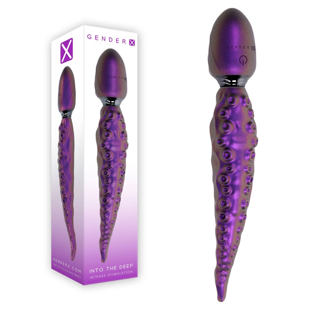 Gender X Into the Deep – USB Rechargeable 21.7 cm Tentacle Massage Wand Purple > Sex Toys > Massage Wands Main image