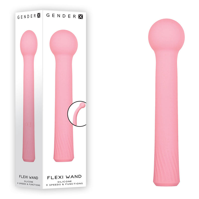 Gender X FLEXI WAND - 16.6 cm USB Rechargeable Vibrator Pink VIBRATORS
