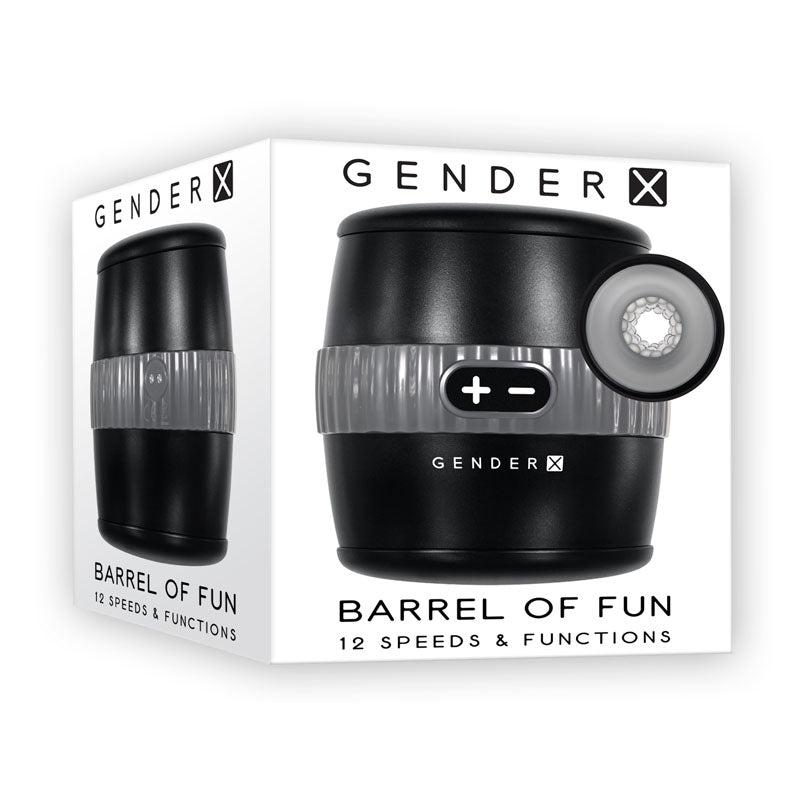 Gender X BARREL OF FUN - USB Rechargeable Stroker Black GENDER EXPRESSION