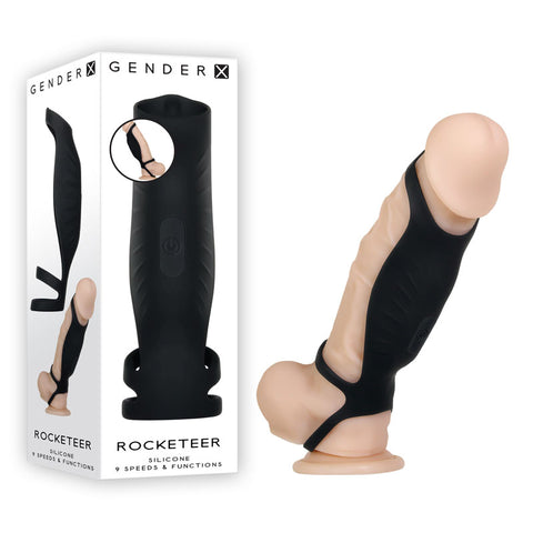 Gender X Rocketeer Vibrating Penis Sleeve Black SLEEVES