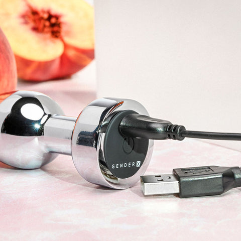 Gender X Rockin' Metal Plug 9.3 cm USB Rechargeable Butt Plug Butt Plugs - Vibrating