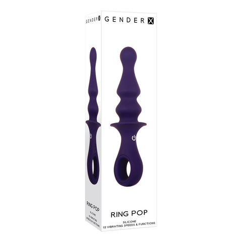 Gender X RING POP - Dark 15.2 cm USB Rechargeable Vibrating Anal Plug Butt Plugs - Vibrating