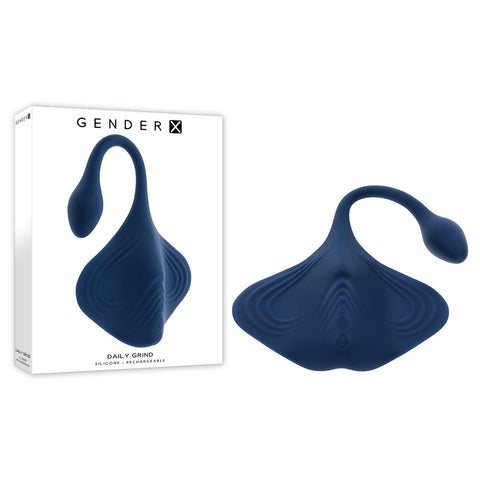 Gender X Daily Grind USB Rechargeable Grinding Pad with Anal Plug Blue Vibrating Pads