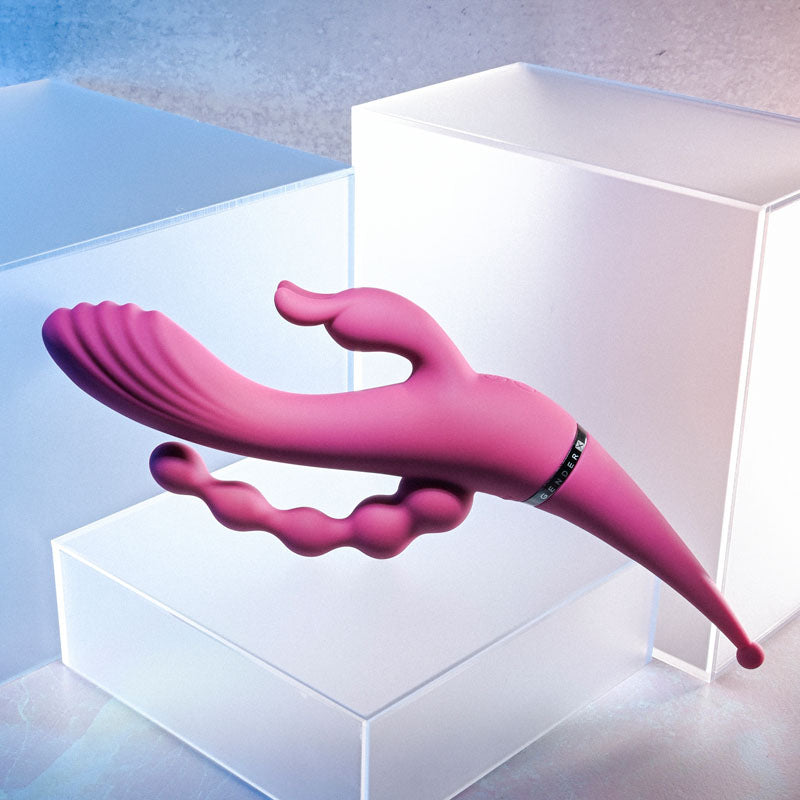 Gender X FOUR BY FOUR - 27.5 cm USB Rechargeable Multi Vibrator VIBRATORS-RABBIT-MULTI