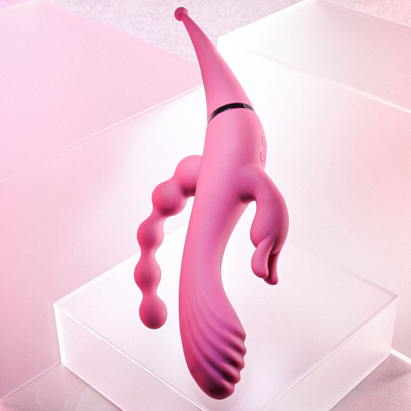 Gender X FOUR BY FOUR - 27.5 cm USB Rechargeable Multi Vibrator VIBRATORS-RABBIT-MULTI