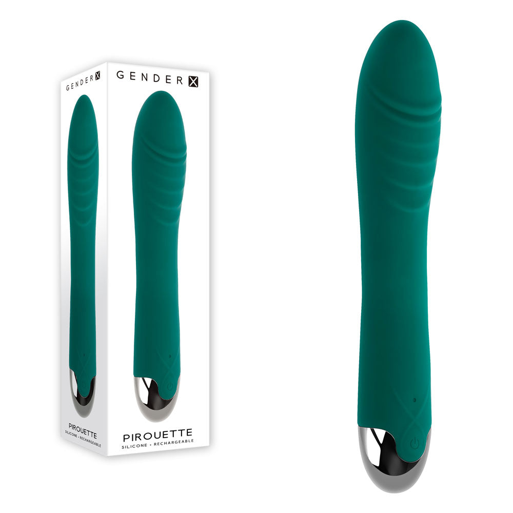 Gender X PIROUETTE - 20.6 cm USB Rechargeable Vibrator Green VIBRATORS