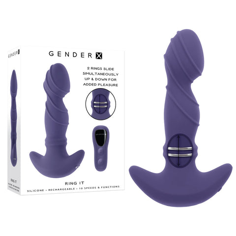Gender X RING IT Waterproof Vibrator 16.5cm Length Purple GENDER EXPRESSION