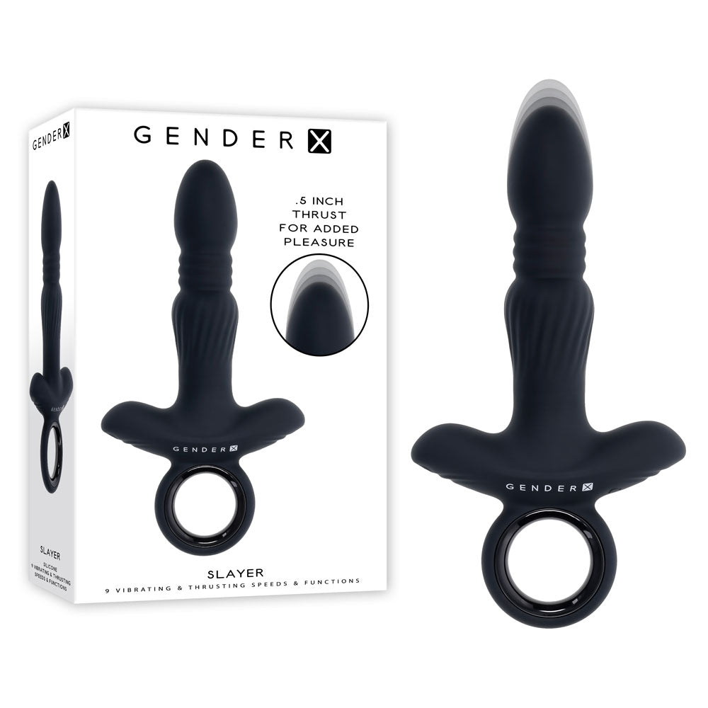 Gender X SLAYER Large Vibrator 20 cm Waterproof Silicone Black VIBRATORS