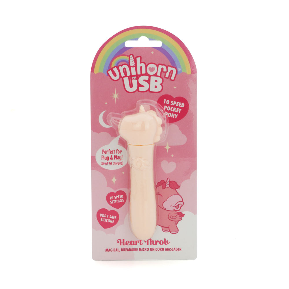 Unihorn Heart Throb USB Rechargeable Compact Silicone Bullet Vibrator with 10 Speeds > Sex Toys For Ladies > Clitoral Vibrators and Stimulators