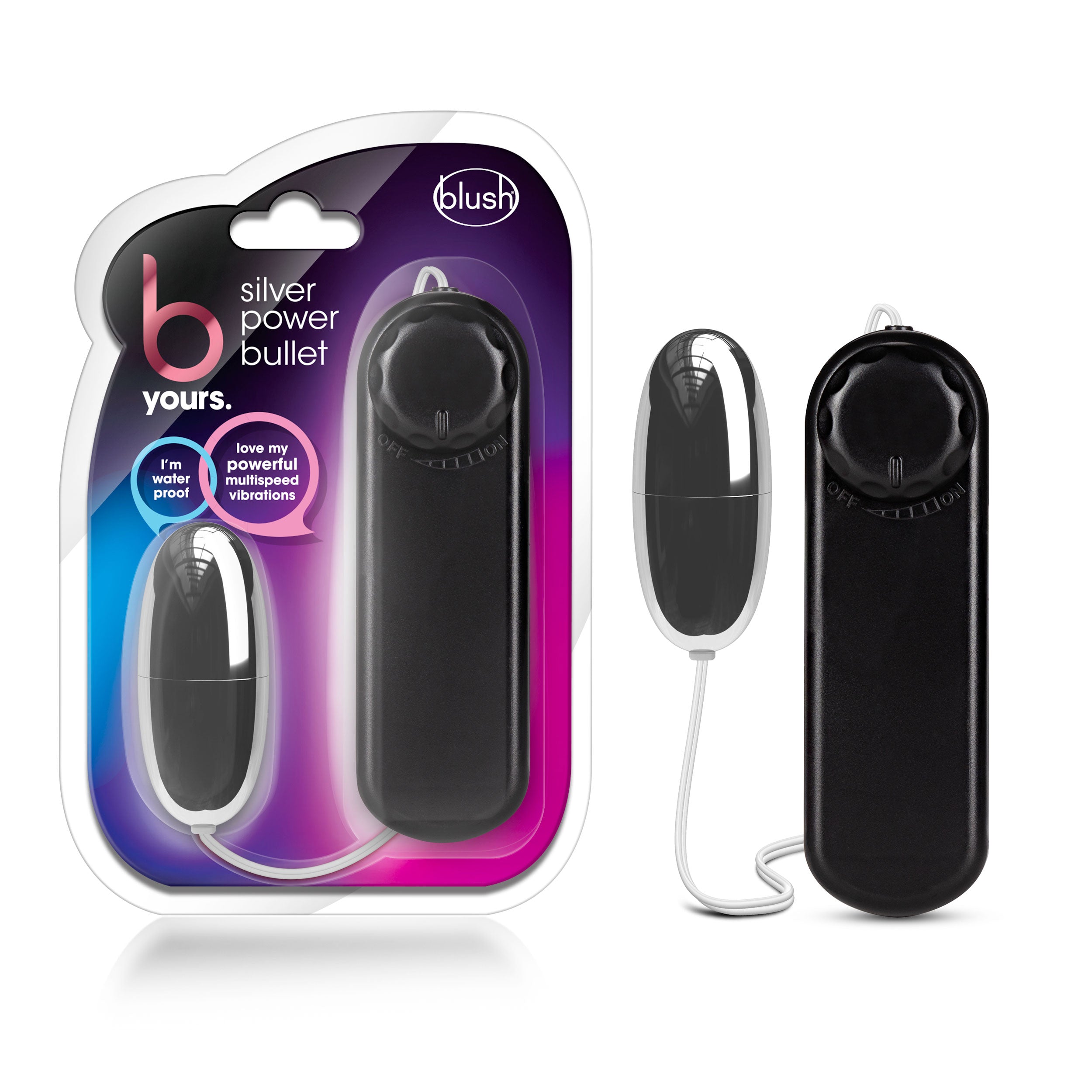 B Yours Power Bullet Silver Multi-Speed Waterproof Toy Silver > Vibrators > Mini Vibrators