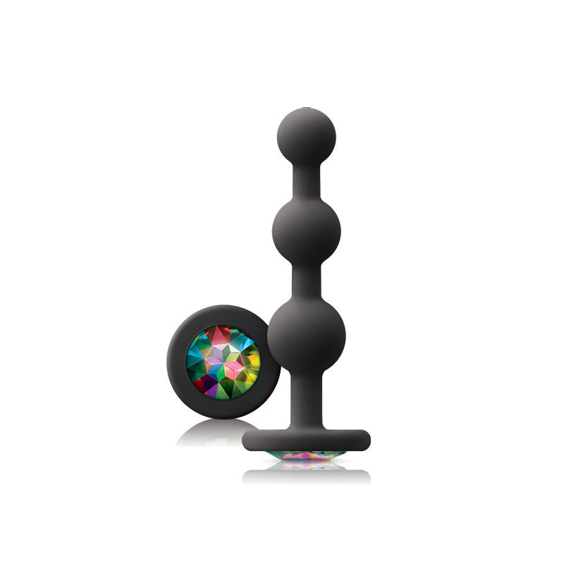 Glams Black Ripple Anal Plug (Rainbow Gem) – 4.5" Luxury Anal Plug > Anal Range > Anal Beads